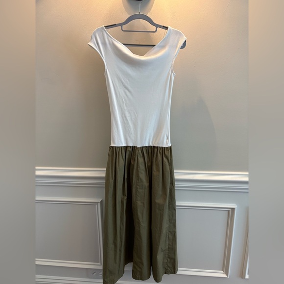 ZARA Combination Poplin Drop Waist Dress - Picture 3 of 4